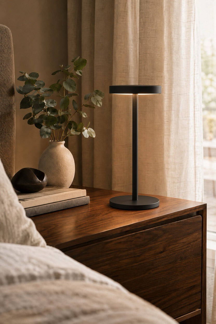 Haven & Vue rechargeable aluminium table lamp with two-level dimming