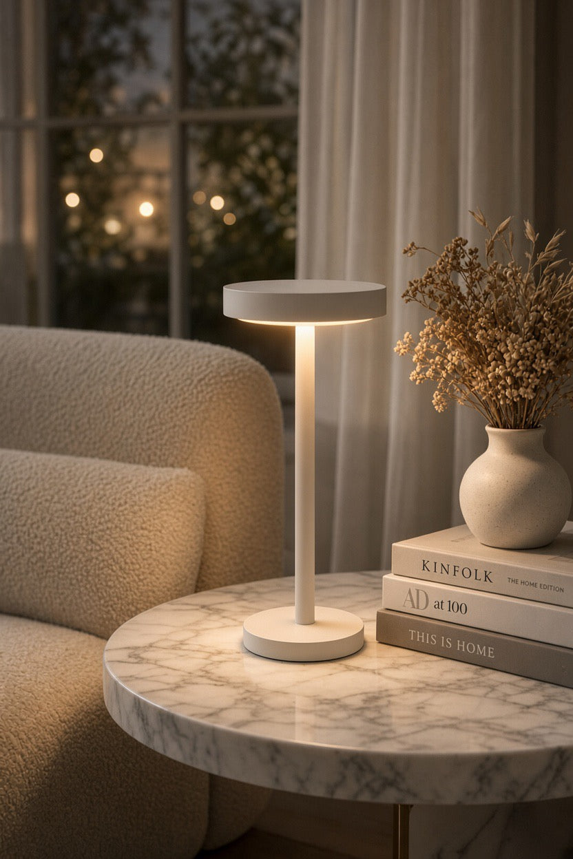 Haven & Vue LED wireless aluminium table lamp in a modern interior