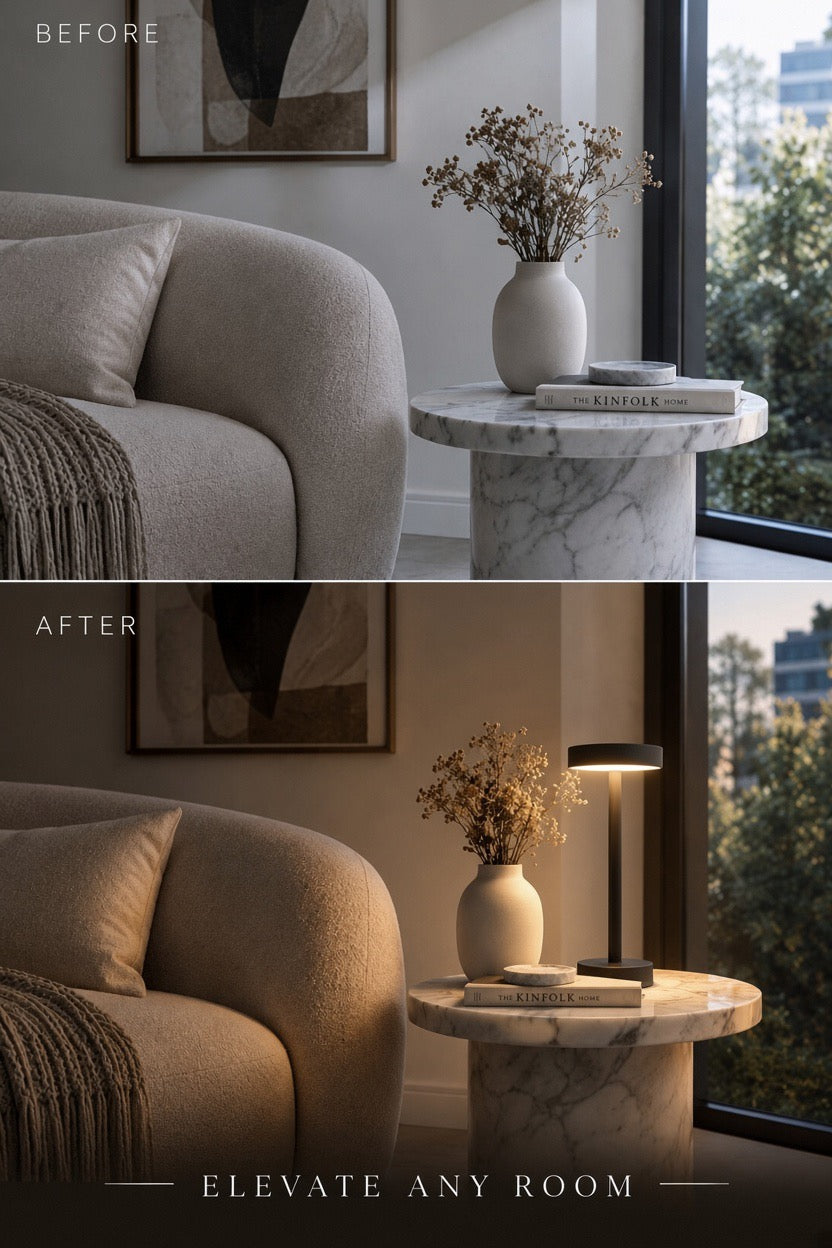 Haven & Vue warm light wireless table lamp interior setting