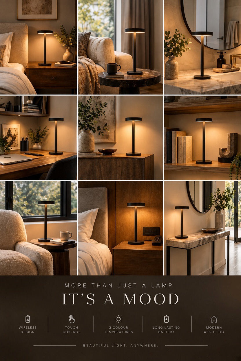 Haven & Vue wireless ambient table lamp for bedside desk or dining table