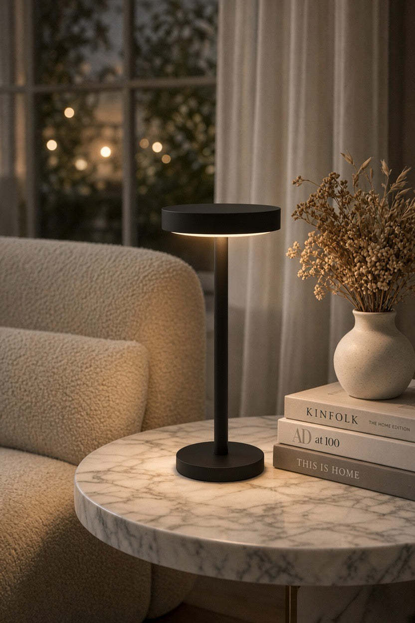 Haven & Vue LED rechargeable table lamp close-up